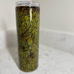 New Handmade Leather Tooled Look 20oz Epoxy Tumbler Western